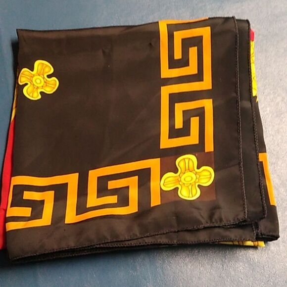 Striking Red and Gold LG Square Decorative Scarf polyester - Picture 6 of 6